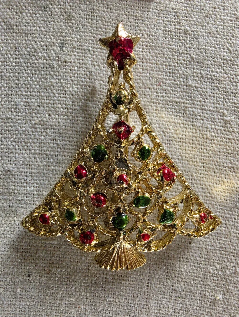 Vintage Christmas Tree Brooch